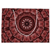 Red Floral Holiday Gift Bag Groot Cadeauzakje (Achterkant)