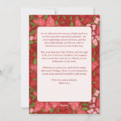 Red Floral Holiday Personalized Photo Flat Card Feestdagenkaart (Achterkant)