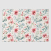 Red Floral Holiday Tissue Paper Tissuepapier (Voorkant)