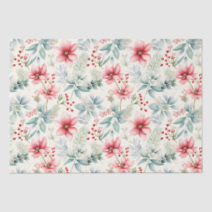 Red Floral Holiday Tissue Paper Tissuepapier