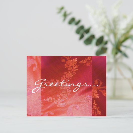 Red Floral I Briefkaart -  (Staand voorkant)