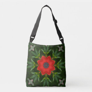 Red Floral Kaleidoscoop Crossbody Tas