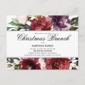 Red Floral Kerstmis Brunch Uitnodiging (Voorkant)
