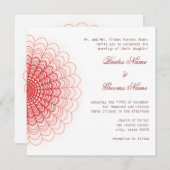 Red Floral Lace op White Kaart (Voorkant / Achterkant)