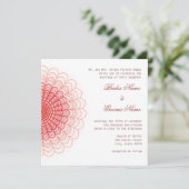 Red Floral Lace op White Kaart (Staand voorkant)