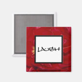 Red Floral Laugh Magnet (Voorkant / Achterkant)