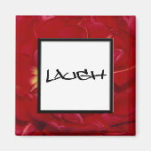Red Floral Laugh Magnet (Voorkant)