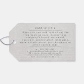 Red Floral Linen Texture Custom Price Hang Label Cadeaulabel (Achterkant Horizontaal)