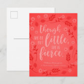 Red Floral Little but Fierce William Shakespeare Briefkaart (Voorkant / Achterkant)