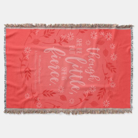 Red Floral Little but Fierce William Shakespeare Deken (Voorkant)