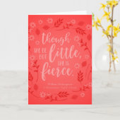 Red Floral Little but Fierce William Shakespeare Kaart (Gele Bloem)