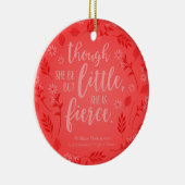 Red Floral Little but Fierce William Shakespeare Keramisch Ornament (Rechts)