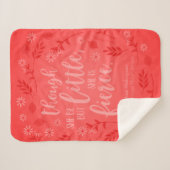 Red Floral Little but Fierce William Shakespeare Sherpa Deken (Voorkant (horizontaal))