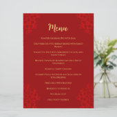 Red floral logo Chinese bruiloft dubbel geluk Menu (Staand voorkant)