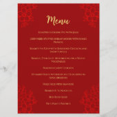 Red floral logo Chinese bruiloft dubbel geluk Menu (Voorkant)