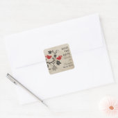 Red Floral Lovevogels sparen de Datum Stickers (Envelop)
