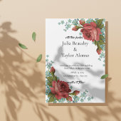 Red Floral Luxury Invitation – Elegant & Timeless Kaart