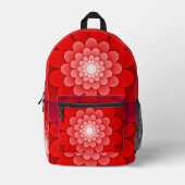 Red Floral Mandala-58566 Bedrukte Rugzak (Voorkant)