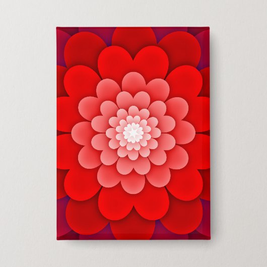 Red Floral Mandala-58566 Button (Voorkant)