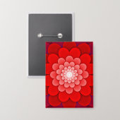 Red Floral Mandala-58566 Button (Voorkant / Achterkant)