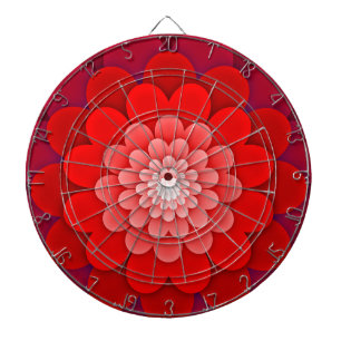 Red Floral Mandala-58566 Dartbord