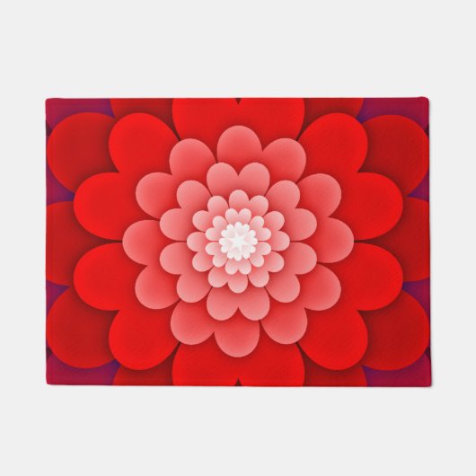 Red Floral Mandala-58566 Deurmat (Voorkant)
