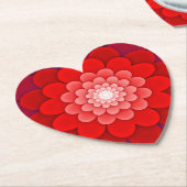 Red Floral Mandala-58566 Kartonnen Onderzetters (Gekanteld)