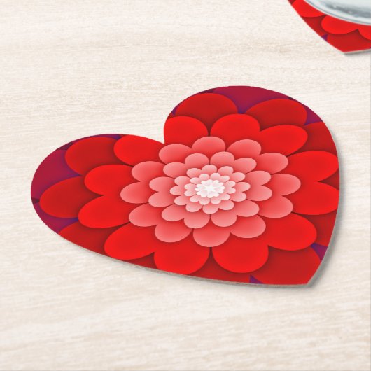 Red Floral Mandala-58566 Kartonnen Onderzetters (Gekanteld)