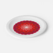 Red Floral Mandala-58566 Papieren Bordje (Gekanteld)