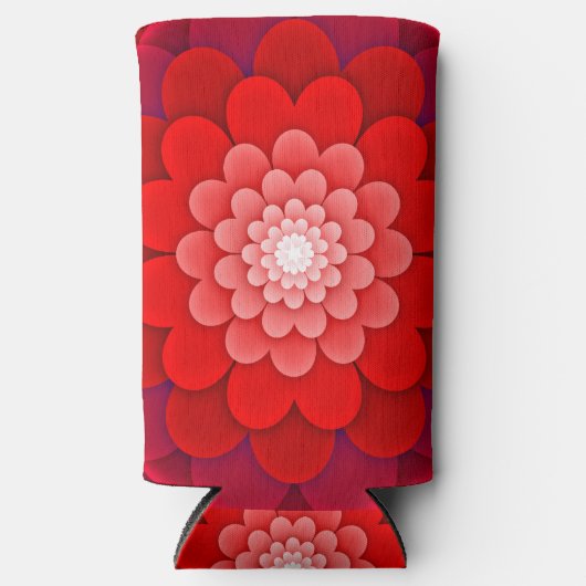 Red Floral Mandala-58566 Seltzer Blikjeskoeler (Voorkant)