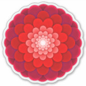Red Floral Mandala-58566 Sticker (Voorkant)