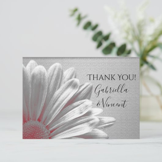 Red Floral markeert vlam Bedankkaart (Staand voorkant)