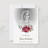 Red Floral met begrafenisuitnodiging (Voorkant)