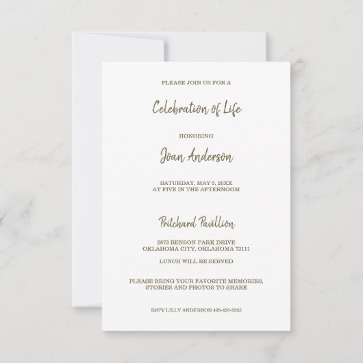 Red Floral met begrafenisuitnodiging (Achterkant)