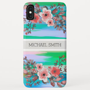 Red Floral Monogram Modern Colorful Abstract Case-Mate iPhone Case