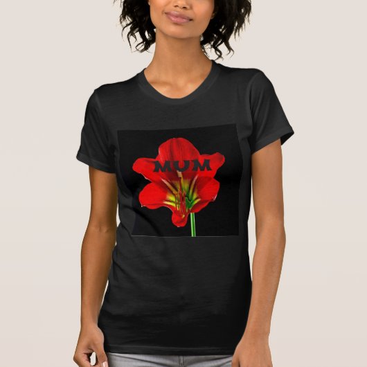 Red Floral Mum T-shirt (Voorkant)