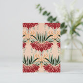 Red Floral Nouveau Briefkaart (Staand voorkant)