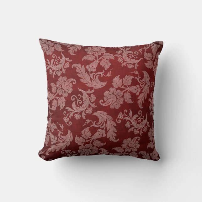 Red Floral Ontworpen Pillow 1 Kussen (Voorkant)