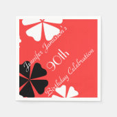 Red Floral op maat 90th Birthday Party Servetten (Voorkant)