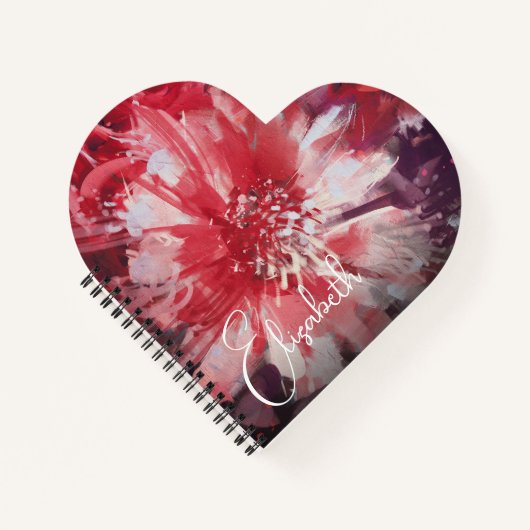 Red Floral op maat Notitieboek (Voorkant)