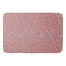 Red Floral Panel Bath Mat