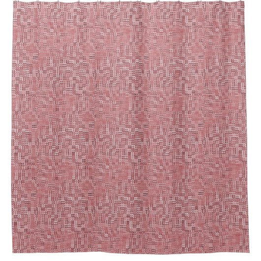 Red Floral Panel Shower Curtain Douchegordijn (Voorkant)