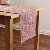 Red Floral Panel Table Runner Korte Tafelloper (Voorbeeld)