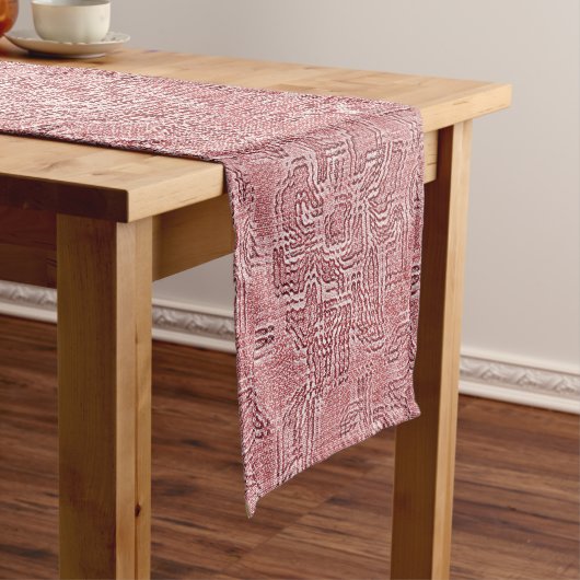 Red Floral Panel Table Runner Korte Tafelloper (Voorbeeld)