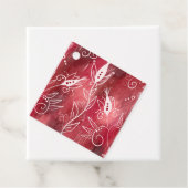 Red Floral Pattern Bedankjes Labels (In situ)