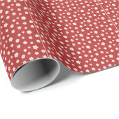 Red Floral Pattern Cadeaupapier (Rol Hoek)