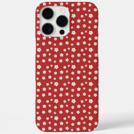 Red Floral Pattern iPhone 16 Pro Max Hoesje
