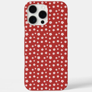 Red Floral Pattern iPhone 16 Pro Max Hoesje