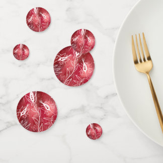 Red Floral Pattern Confetti