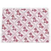 Red Floral Pattern Gift Bag Groot Cadeauzakje (Voorkant)